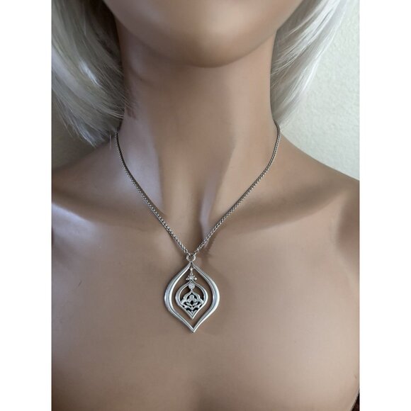 Brighton Casablanca Jewels Soft Teardrop Crystal Silver Short Necklace Extension - Picture 1 of 7